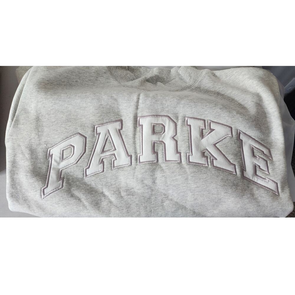 XXL | Parke | NWT | Parke Sport Drop Varsity Mockneck Sweatshirt - Metallic Gray
